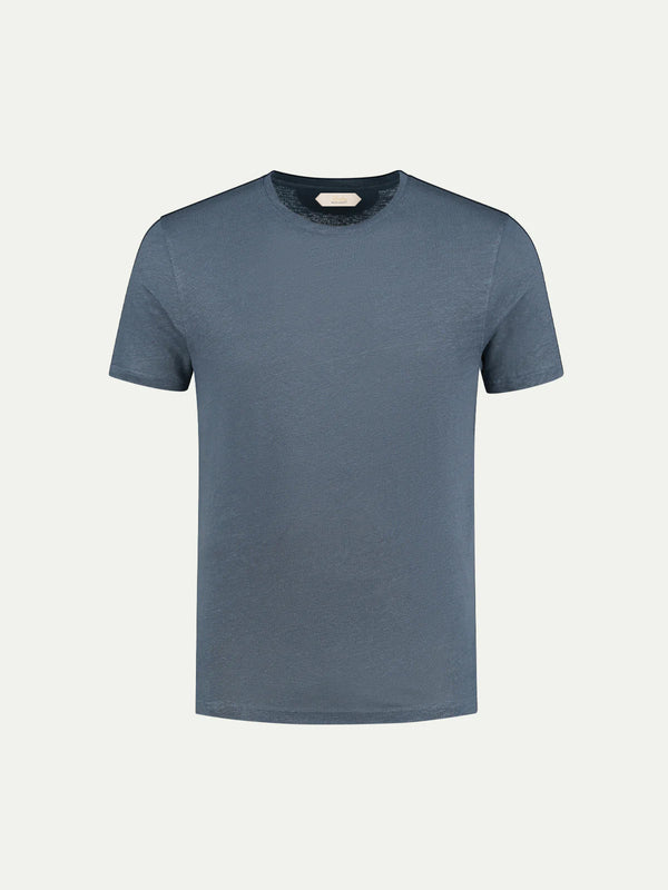 Aurélien  Navy Linen T-Shirt