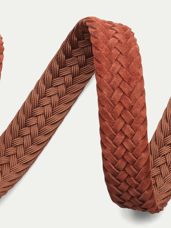 Aurélien Woven Belt Suède Men Beige XL Italian Handmade Mediterranean Style & Exclusive Luxury Belts