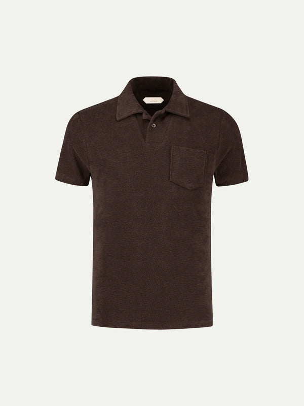 Aurélien | Olive Green Terry Towelling Polo Shirt