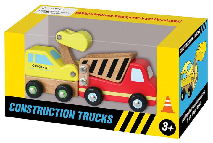 wooden construction trucks