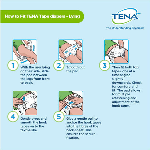 How to Fit Tena Tape Diapers - Lying
