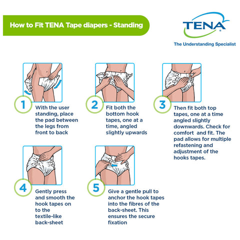 How to Fit Tena Tape Diapers - Standing