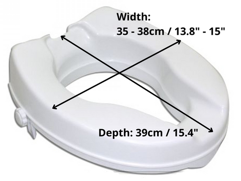 Raised Toilet Seat with measurement