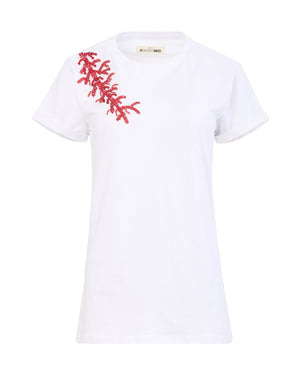 A Mio Rocca T-Shirt in White | Ida & Vuelta