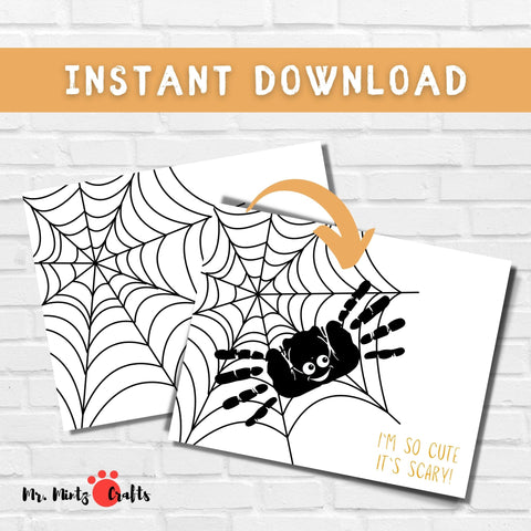 This easy spider handprint craft is such an adorable keepsake! Kids will love making these spider handprints and adding the web with black glue.