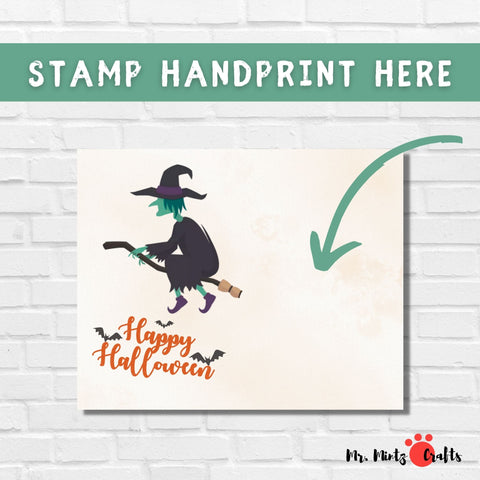 Make some adorable handprint witch craft for halloween! Perfect art project for the kids. 