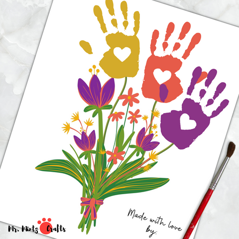 Handprint Flower Bouquet for Mother's Day 