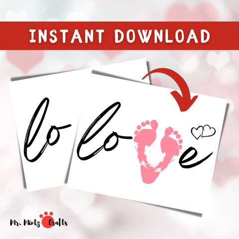 Here is a creative Valentines footprint art. Easily & quickly create a special valentines gift. A fun valentines card to cherish forever!