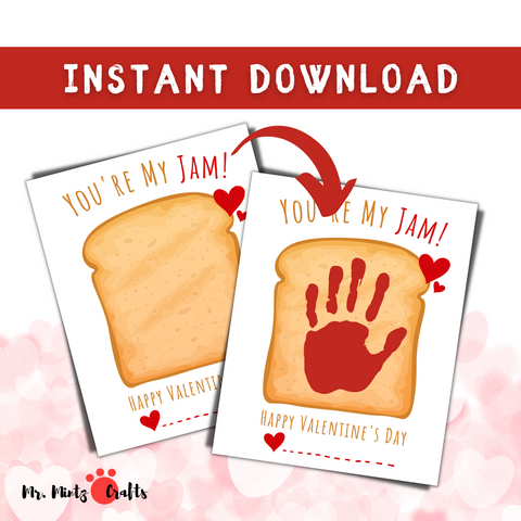 This “You’re My Jam!” Valentine’s Day handprint craft is creative and darling! You could do this with your little one’s handprint or footprints!