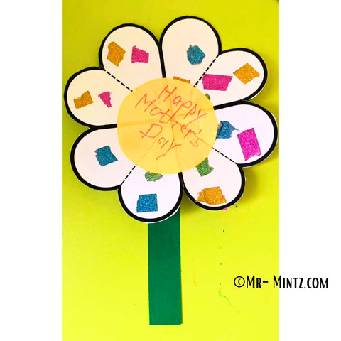 DIY Foldable Heart Flower Craft for Kids - Digital Printable Template for creating a personalized, heart-shaped flower craft. Perfect for family crafting, suitable for special occasions like birthdays and Mother's Day