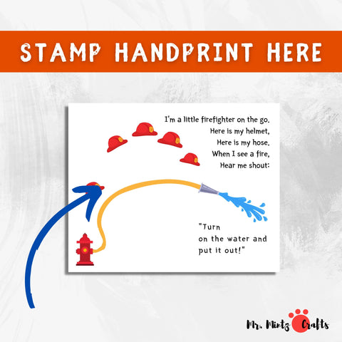 Celebrate Dad's heroism with our firefighter handprint craft. Kids create a masterpiece with the poem "I'm a little firefighter on the go." A heartfelt Father's Day gift that honors his bravery and love.