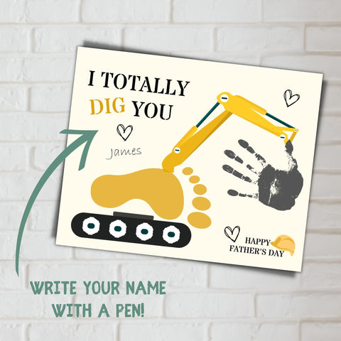 Make Father's Day special with our construction-themed hand and footprint craft. "I totally dig you" is the perfect message to show your construction-loving dad how much you care. 