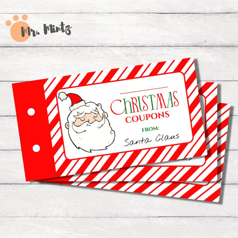 Need some fresh ideas for giving Christmas gifts to kids? These cute coupon books allow you to create the perfect gift, customized by you for each recipient. Download this Christmas coupon book and get 24 unique pre-filled coupons as well as 6 blank ones for custom coupons. Merry Christmas!!!