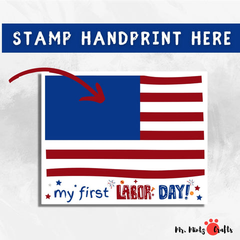 My First Labor Day Handprint Craft: A colorful handprint art project, perfect for celebrating Labor Day with kids.