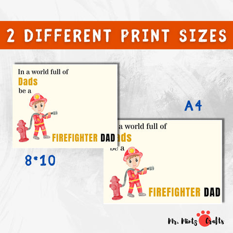 Celebrate your Firefighter Dad with our handprint craft. Kids create a personalized masterpiece with the phrase In a world full of dads, be a Firefighter Dad. A meaningful Fathers Day gift that honors bravery and love.