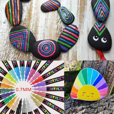 Colors Acrylic Paint art pens,Extra Fine Paint Pens Acrylic Markers Canvas, Rock Painting, Wood, Fabric, Ceramic, Stone, Metal, art supplies