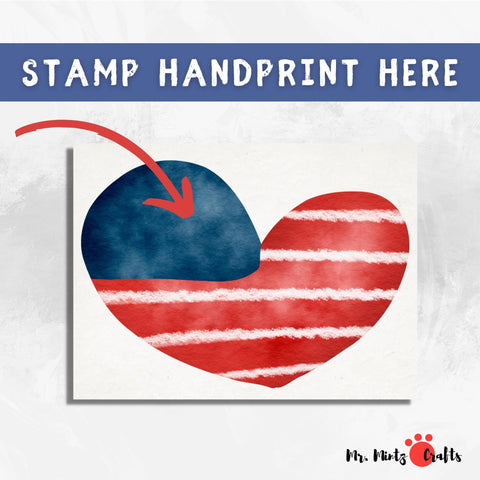 Handprint flag – This American flag is such an adorable patriotic keepsake made with craft sticks. Handprint Crafts made easy: Just print and stamp handprints.