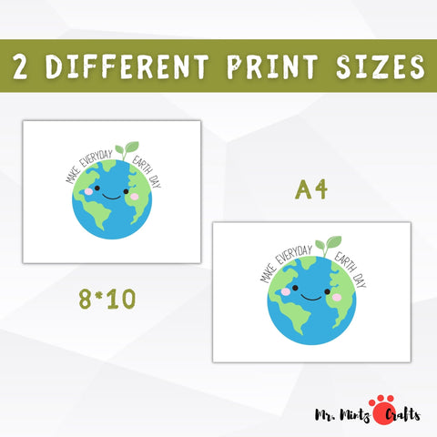 Celebrate Earth Day with the Earth Day Kids Footprint Art. These Two Foots Can Change the World. Printable Earth Day Activity for Daycare and School perfect to create as a keepsake or even use as a greeting card this Earth Day.