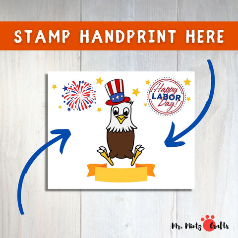 Labor Day Handprint Craft: A colorful handprint art project, perfect for celebrating Labor Day with kids.