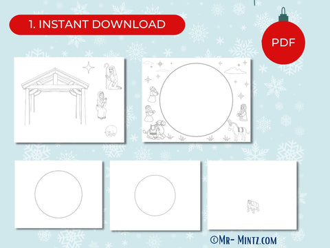 Printable Nativity Scene | Nativity Activities For Kids | Nativity Set | Nativity Coloring Pages | DIY Nativity Scene | Nativity Story