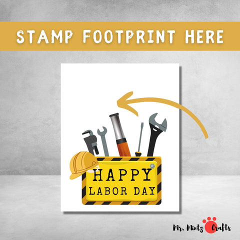Labor Day Footprint Craft: A colorful handprint art project, perfect for celebrating Labor Day with kids.