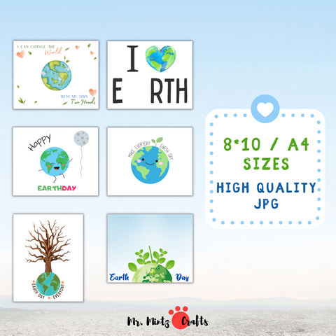 Celebrate Earth Day with the Earth Day Kid's Handprint Art, Printable Earth Day Activity for Daycare and School. This Earth Day handprint set includes: I Can Change the World with My Own Two Hands, Happy Earth Day, Make Everyday Earth Day etc