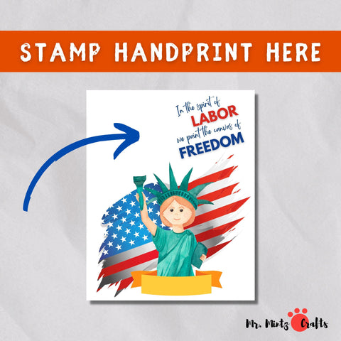 Labor Day Handprint Keepsake Craft: A colorful handprint art project, perfect for celebrating Labor Day with kids.