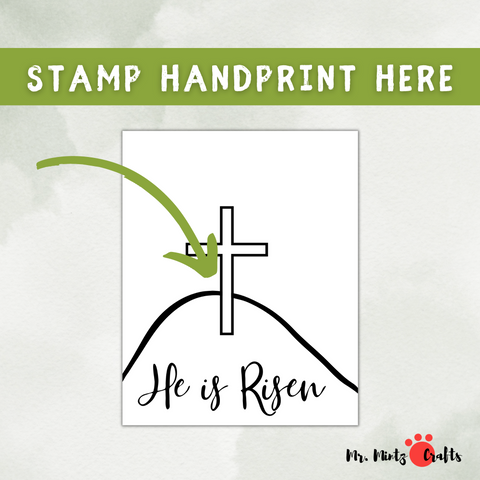 This He Is Risen Easter printable handprint art craft is perfect is an easy personalized gift for family! Celebrate Jesus this Easter with your little one with these super fun and faith-filled Handprint Art crafts!