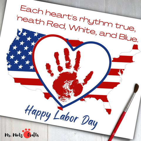 Labor Day Handprint crafts are a wonderful way of keeping memories with our kids.