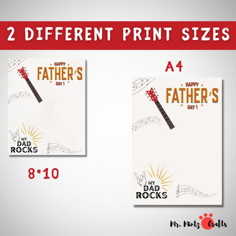 This cute My Dad Rocks Father's Day Electric Guitar Handprint Activity Poster will be the perfect craft activity for this special day.