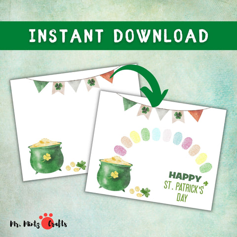 St. Patrick's Day is coming up, and it's time to get creative! This sweet and simple project to do with your kids for St. Patrick's Day. This Pot of Gold Fingerprint Art makes the perfect card for parents, grandparents and loved ones!