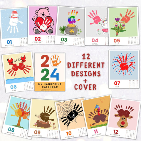 This Printable Handprint Memory book template is perfect for your toddler or preschoolers. This 2024 handprint calendar makes the perfect Christmas gift and keepsake item for parents that they will treasure for years to come.