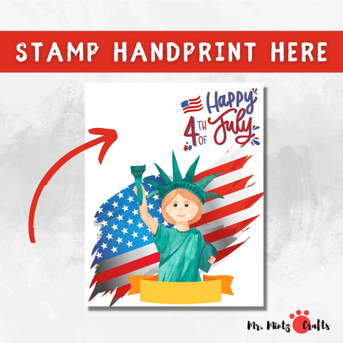 It's a fun way to learn about our beautiful nation's history this 4th of July. Handprint Crafts made easy: Just print and stamp handprints.