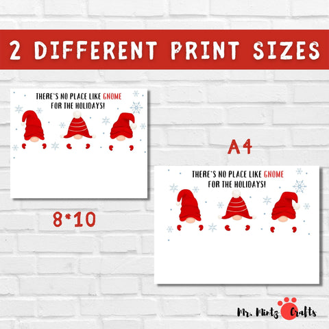 The adorable Gnome Handprint Art is the perfect Student Activity for your classroom featuring an adorable gnomes on a winter background, in their red coloured caps, reading There's no place like gnome for the Holidays.