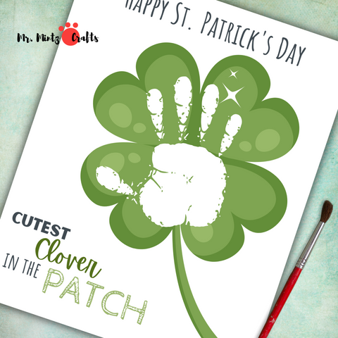 This St Patrick's Day Cutest Clover in the Patch Shamrock handprint art is perfect for your getting into the St Patrick's Day spirit! They will love these handmade keepsake art of their loved ones.