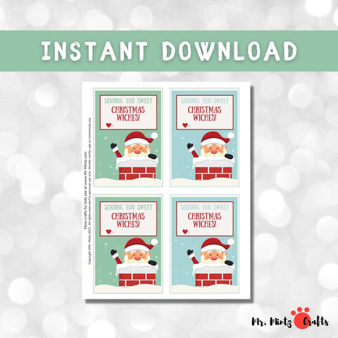 Santa Claus Candy Cane printable cards with poem that you can give away as gifts. They are also perfect for witnessing at Christmas time! They also make great party favors!