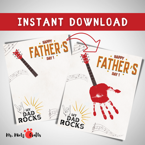 This cute My Dad Rocks Father's Day Electric Guitar Handprint Activity Poster will be the perfect craft activity for this special day.