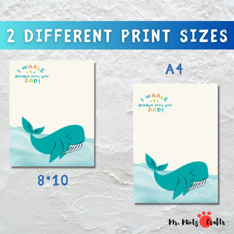 Celebrate Dad with our handprint craft. Kids create a heartfelt masterpiece with "I Whale Always Love You, Dad." A meaningful Fathers Day gift that expresses love and appreciation.