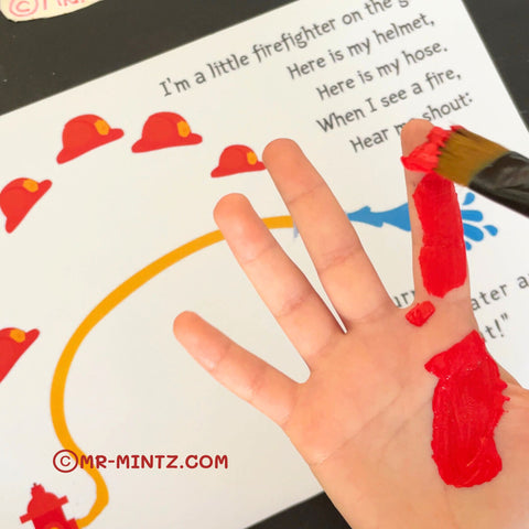 Celebrate Dad's heroism with our firefighter handprint craft. Kids create a masterpiece with the poem "I'm a little firefighter on the go." A heartfelt Father's Day gift that honors his bravery and love.