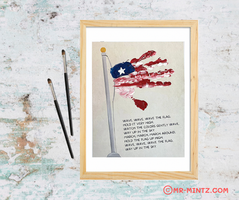 Handprint Art 4th of July Printable | Handprint American Flag with Poem 