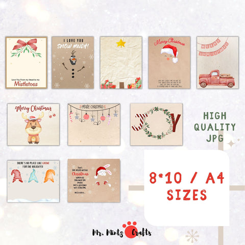 Christmas Handprint Footprint Craft Bundle / 10 design