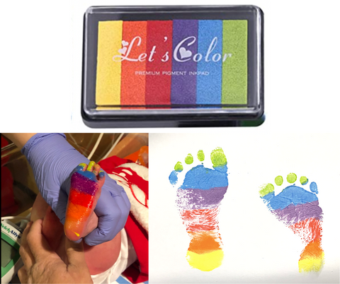 Rainbow Ink Pad, Rainbow Stamp Pad, 3x2 Ink Pad, Rainbow Baby Keepsake, Bulk Rainbow Ink Pads, 6 Color Ink Pad
