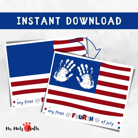 This 4th of July handprint art is the perfect activity! All you need is some paper, paint, and a little bit of creativity! Handprint Crafts made easy: Just print and stamp handprints.