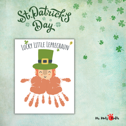 Adorable St Patricks Day Handprint Craft is such a fun art project to try in March! Cute St Patrick's Day arts and crafts for kids!!