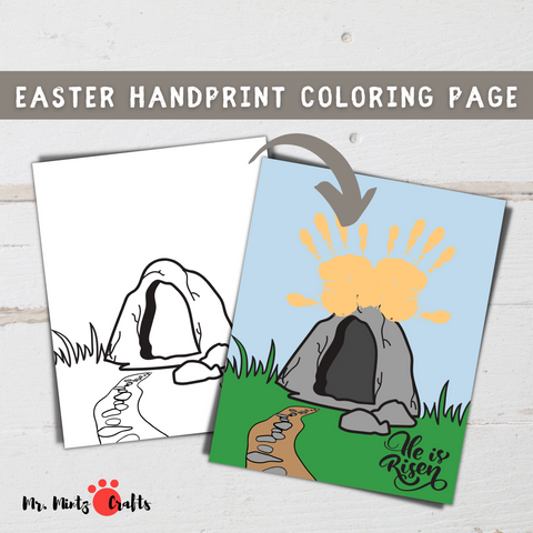 This He Is Risen Easter printable handprint art craft is perfect is an easy personalized gift for family! Celebrate Jesus this Easter with your little one with these super fun and faith-filled Handprint Art crafts!