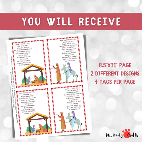 Legend of the Candy Cane printable cards with poem that you can give away as gifts. They are also perfect for witnessing at Christmas time! They also make great party favors!