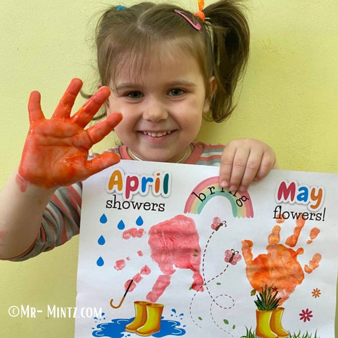 Looking for some fun, educational spring theme ideas to make learning fun this April and May? This April Showers Bring May Fingerprint Flowers craft can be framed or matted and given as a gift.