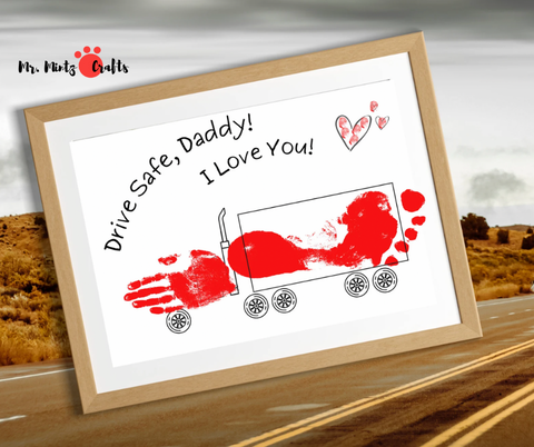 Truck Handprint Footprint Art Craft for Dad