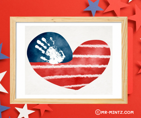 Handprint Art 4th of July | Independence Day Handprint Art Craft | Handprint American Flag