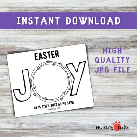 Easter Joy printable handprint art craft is perfect is an easy personalized gift for family! Celebrate Jesus this Easter with your little one with these super fun and faith-filled Handprint Art crafts!